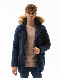 Ombre Clothing Stylová tmavě modrá bunda na zimu C512