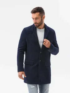 Ombre Clothing Elegantní granátový pánský kabát C432