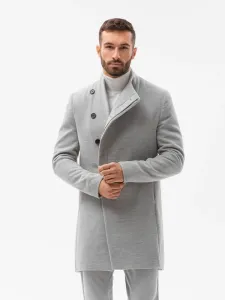 Ombre Clothing Elegantní melírovaný šedý kabát C501 #1916673