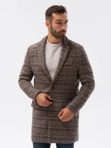 Ombre Clothing Hnědý trendy kabát C499 #1916709