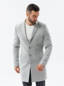 Ombre Clothing Šedý elegantní kabát C536 #1916850