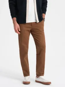 Ombre Clothing Chinos karamelové kalhoty klasického střihu s jemnou texturou V3 PACP-0190 #5823960