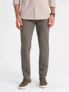 Ombre Clothing Pánské béžové klasické chinos kalhoty s jemnou texturou V1 PACP-0188 #5824005