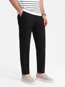 Ombre Clothing Pánské černé chinos kalhoty s elastickým pasem V3 PACP-0158 #5823925