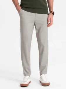 Ombre Clothing Trendy světle šedé chinos kalhoty s elastickým pásom V1 PACP-0157 #5823896