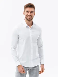 Ombre Clothing Atraktivní bílá košile V1 K642