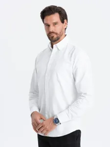 Ombre Clothing Elegantní bílá košile oxford V1 OM0108 #5479996