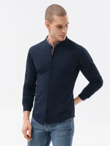 Ombre Clothing Zajímavá tmavě modrá košile K542