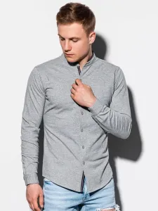 Ombre Clothing Zajímavá šedá košile K542