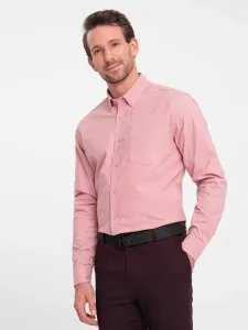 Ombre Clothing Ležérní růžová košile s kapsou V3 SHOS-0153 #5823749