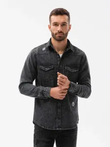 Ombre Clothing Trendová košile v černé barvě K567 #1916546