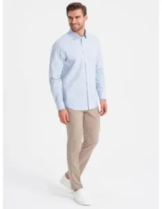 Pánská bavlněná klasická košile REGULAR V1 OM-SHOS-0154 modrá