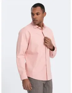 Pánská košile REGULAR FIT s kapsou V5 OM-SHCS-0148 růžová