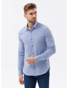 Pánská košile s dlouhým rukávem SLIM FIT modrá