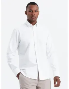 Pánská látková košile Oxford REGULAR V1 OM-SHOS-0114 bílá