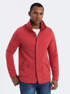 Ombre Clothing Módní červená mikina na knoflíky V3 SSZP-0171 #5924548