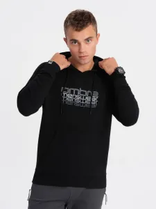 Ombre Clothing Originální černá mikina s nápisem V3 SSPS-0153 #5869553