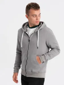 Ombre Clothing Trendy šedá mikina na zip V5 OM-SSBZ-0118