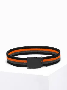 Ombre Clothing Látkový černý opasek s oranžovým kontrastem A650 #5298099