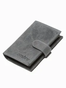 Ombre Clothing Černá vertikální kožená peněženka na patentku A091 #5297738