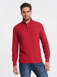Ombre Clothing Elegantní pánský svetr v červené barvě V8 SWZS-0105 #5785958