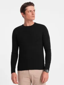 Ombre Clothing Klasický černý svetr s kulatým výstřihem V2 SWBS-0106 #5697693