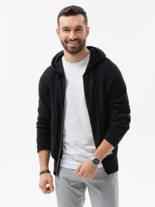 Ombre Clothing Trendy svetr na zip v černé barvě E186