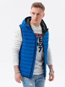 Ombre Clothing Moderní prošívaná vesta v odstínu modré V53 #5298042