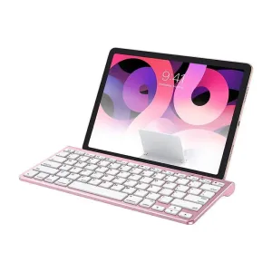 Bezdrátová klávesnice pro iPad s držákem na tablet KB088 Omoton (růžová) #5831720
