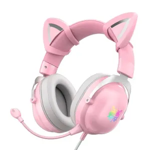 Růžová herní sluchátka ONIKUMA X11