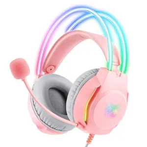Růžová herní sluchátka ONIKUMA X26