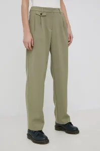 Kalhoty Only dámské, zelená barva, jednoduché, high waist #1979764