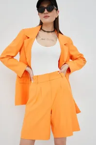 Kraťasy Only dámské, oranžová barva, hladké, high waist #5922652