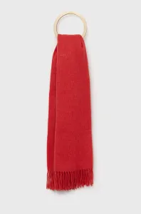 Šátek z vlněné směsi Only červená barva, hladký