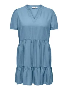 ONLY CARMAKOMA Dámské šaty CARTIRI-CARO Regular Fit 15311976 Blissful Blue 3XL/4XL