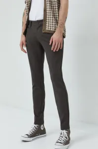 Kalhoty Only & Sons pánské, hnědá barva, přiléhavé #5956323