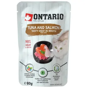 Kapsička Ontario Tuna and Salmon in Broth 80g