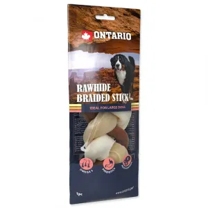 Ontario Rawhide Snack Braided Stick Mix 17,5cm