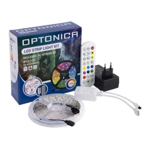 Optonica LED pásek 12V 5m RGB + Music control  5050, 60 LED/m, 40W, IP20, sada