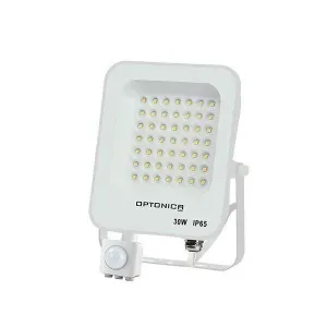 Optonica LED SMD reflektor bílé Body IP65 se čidlo 30W Studená bílá FL5766