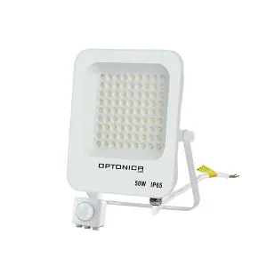 Optonica LED SMD reflektor bílé Body IP65 se čidlo 50W Studená bílá FL5769