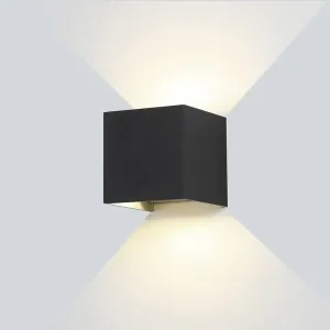 Optonica LED Wall Light Černá Body čtvercové 12W Teplá bílá 7458