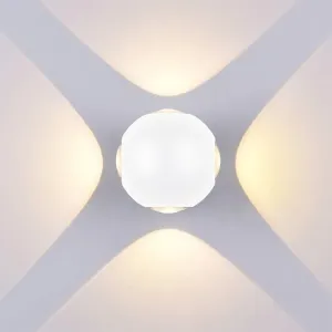 Optonica LED Wall Light kruhové 4 Diods bílé Body 4W Teplá bílá 7487