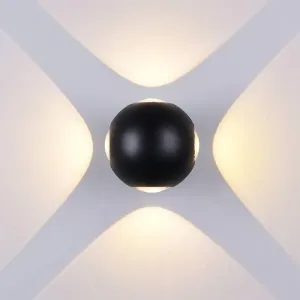 Optonica LED Wall Light kruhové 4 Diods Černá Body 4W Teplá bílá 7488