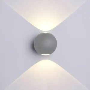Optonica LED Wall Light kruhové Grey Body 6W Neutrální bílá 7498