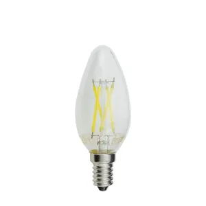 Optonica LED Filament Candle Žárovka C35 E14 Stmívatelná 4W Teplá bílá