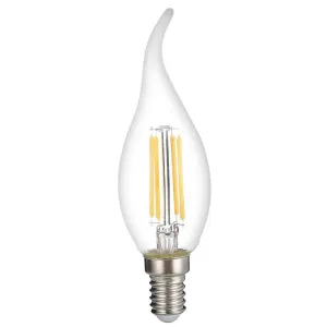 Optonica LED Filament Tip Candle Žárovka C35T E14 Clear Glass Stmívatelná 4W Teplá bílá