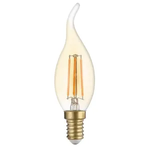 Optonica LED Filament Candle Žárovka C35T E14 Golden Glass Stmívatelná 4W Teplá bílá