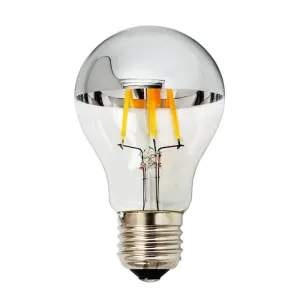 Optonica LED Žárovka A60 E27 Skleněná stříbrná 7W Teplá bílá