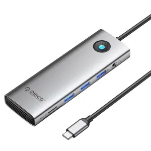 Dokovací stanice HUB 10v1 Orico USB-C, HDMI, 3xUSB, SD/TF, Audio (šedá)
